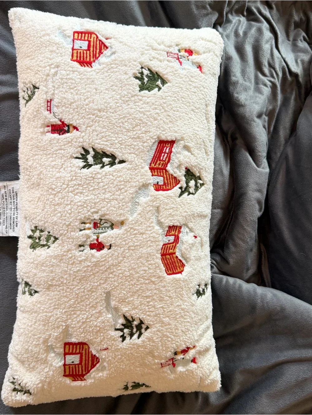 TARGET THRESHOLD Cozy Holiday Cabin Pillow - Cream Cabin Print
